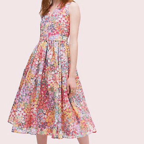 kate spade Dresses & Skirts - Kate Spade Floral Dots Burnout sleeveless dress size 10